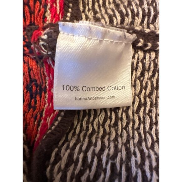 Hanna Andersson Girls 110 Combed Cotton Knit Dress Brown & Multicolor Stripes Lo - Picture 3 of 4